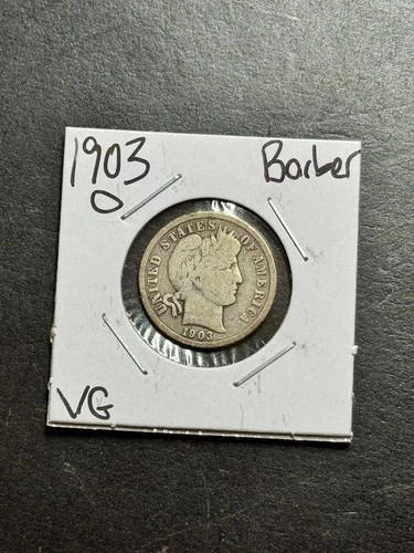 1903 O Barber Silver Dime VG Very Good U.S. 10c Type Coin (Raw19171)