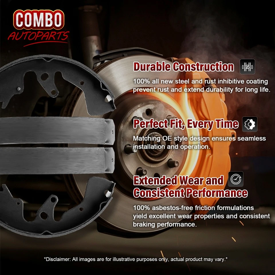 Zapatas de freno de tambor delanteras y traseras para Ford Courier 1972-1976 Mazda B1600 1972-1976 Foto 3 de 4