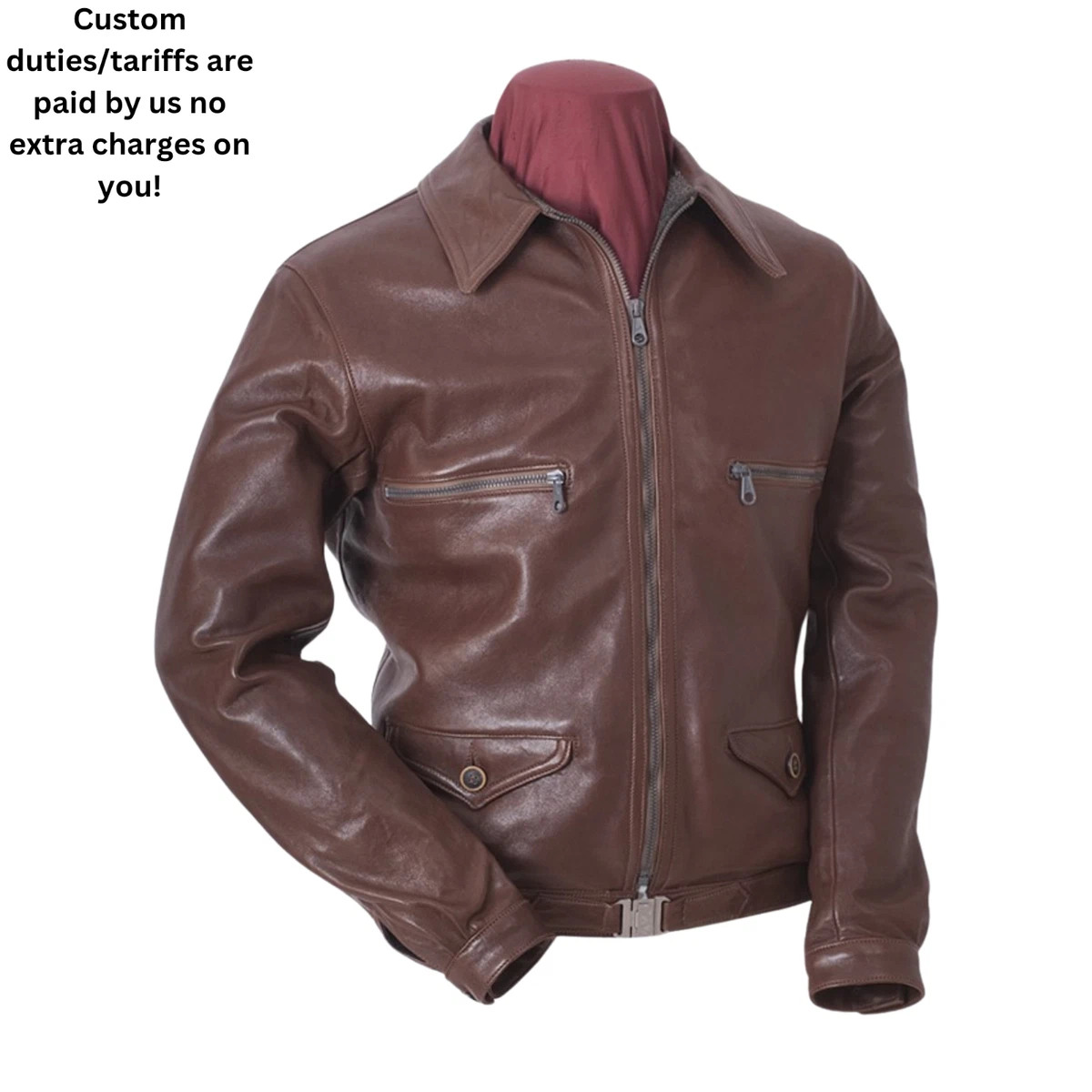 military leather flight jacket products for sale | eBay