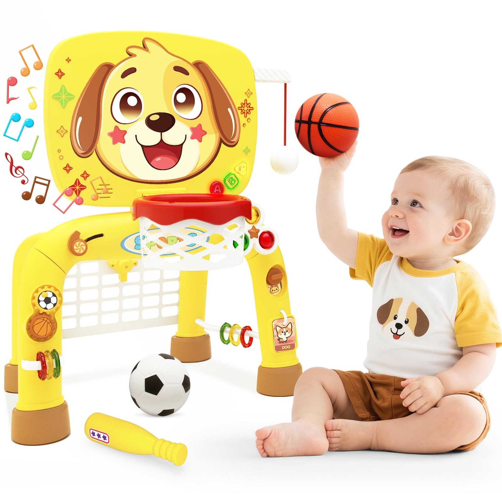 Toys for 1 Year Old Boy - Toddler Basketball Hoop & Soccer G