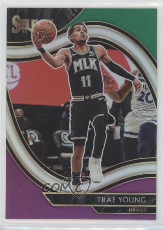 2020-21 Panini Select Courtside Green White Purple Prizm Trae Young #227 0kr