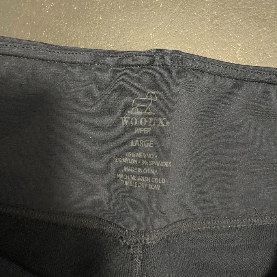 Leggings Woolx Piper para mujer grandes azules mezcla de lana merino bolsillos Foto 3 de 4