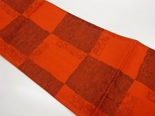 7790023: JAPANESE KIMONO JAPANESE FUKURO OBI / CHIKUZEN HAKATA / WOVEN FLOWER AR