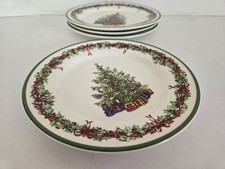 4 Christopher Radko Traditions Holiday Celebrations 8.25" Salad Plates FREE SHIP