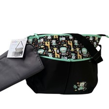 Baby Boom Monkey Print DIAPER BAG TOTE Purse 16x12 Baby Changing Pad Black Bag
