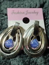925 Pierced Earrings Blue Star Sapphire