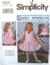 Daisy Kingdom Simplicity 9656 Sizes 3-6 Girls 18" Doll Dress Pattern Uncut