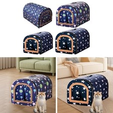 Cat Cave Bed Dog House Winter Shelter Washable Portable Reusable Hut Pet Tent
