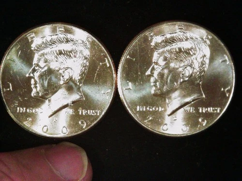 2009-P and D Kennedy Half Dollars (2 coins) AU++. Free Shipping!