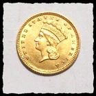 1862-O TYPE 3 LIBERTY HEAD ONE DOLLAR GOLD   Choice AU+ / 76  #1D76