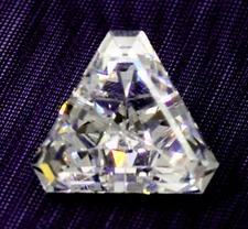 3 ct Triangle Top Russian Quality CZ Extra Brilliant 9mm OurSecret