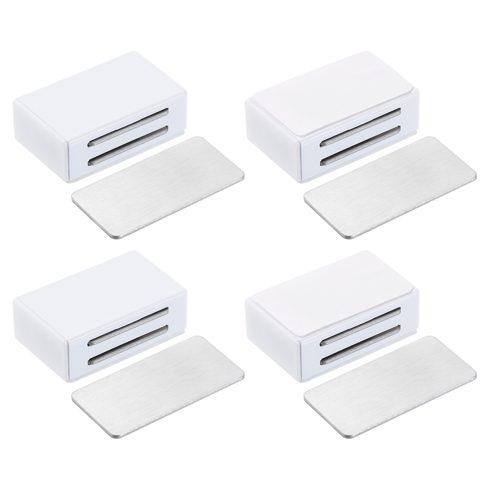 4 Pack Adhesive Magnetic Cabinet Door Catches, Cabinet Latch Lock Catch, White