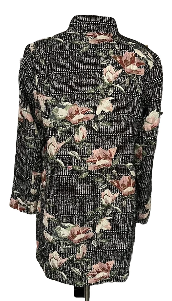 Madison Ave Dennis Basso Woven Brocade Snap-Front Topper Blazer Size 10 - Image 2 of 4