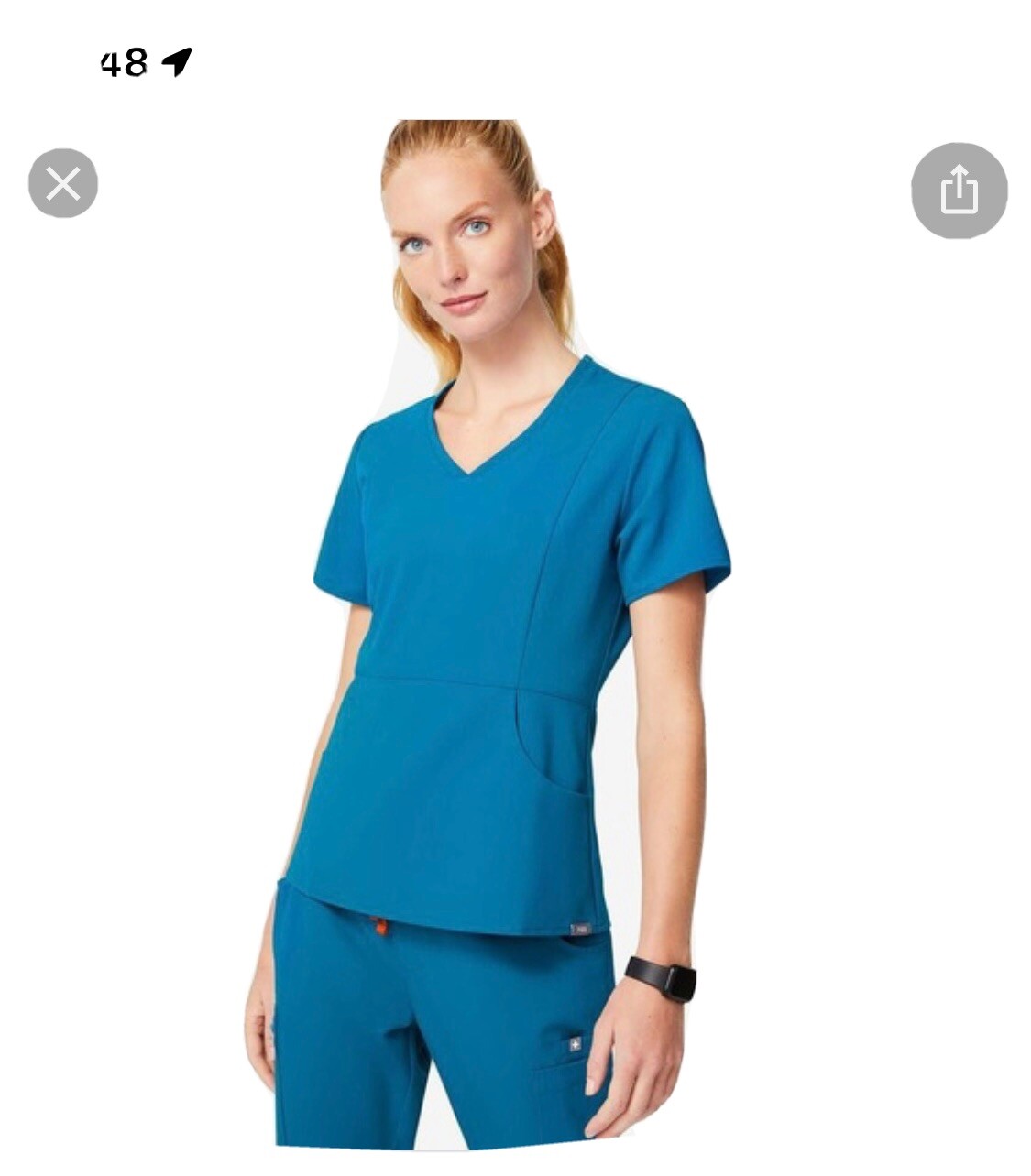 Figs alps blue Aburi v neck scrub top size Large eBay