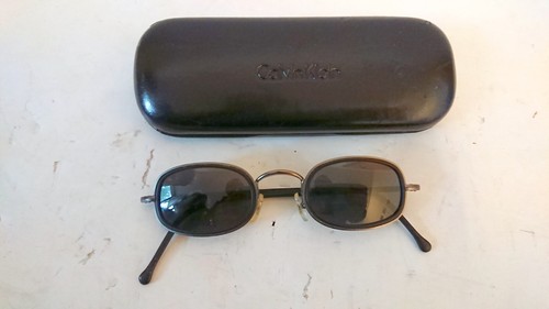 Occhiali da sole Calvin Klein occhiali vintage originali 327S - 568 gunmetal nuovi NOS - Foto 5 di 7