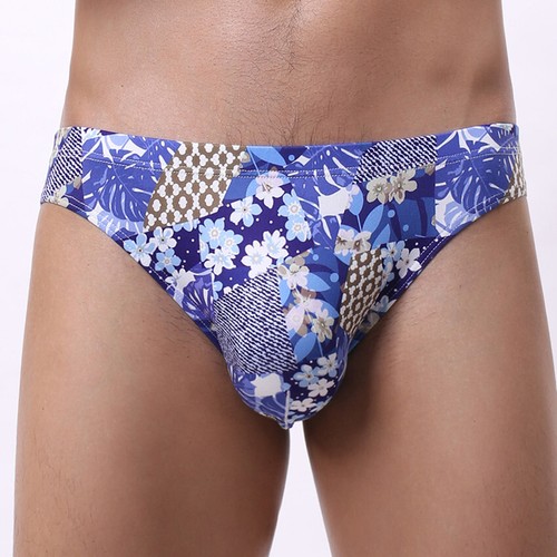 Men's Underwear Flower Print Panties Briefs Bulge Pockets Stretch Panties - Picture 10 of 15