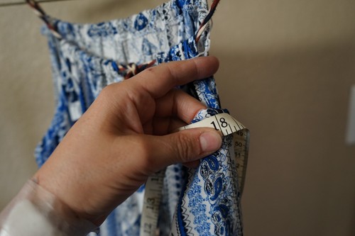 Womens S/M blue adjustable halter knee length elephant print boho hippie dress - Picture 8 of 9