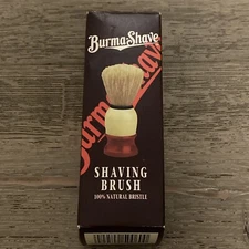 NIB  Burma-Shave  Shaving Brush 100% Natural Bristle  Water-Resistant Handle NEW