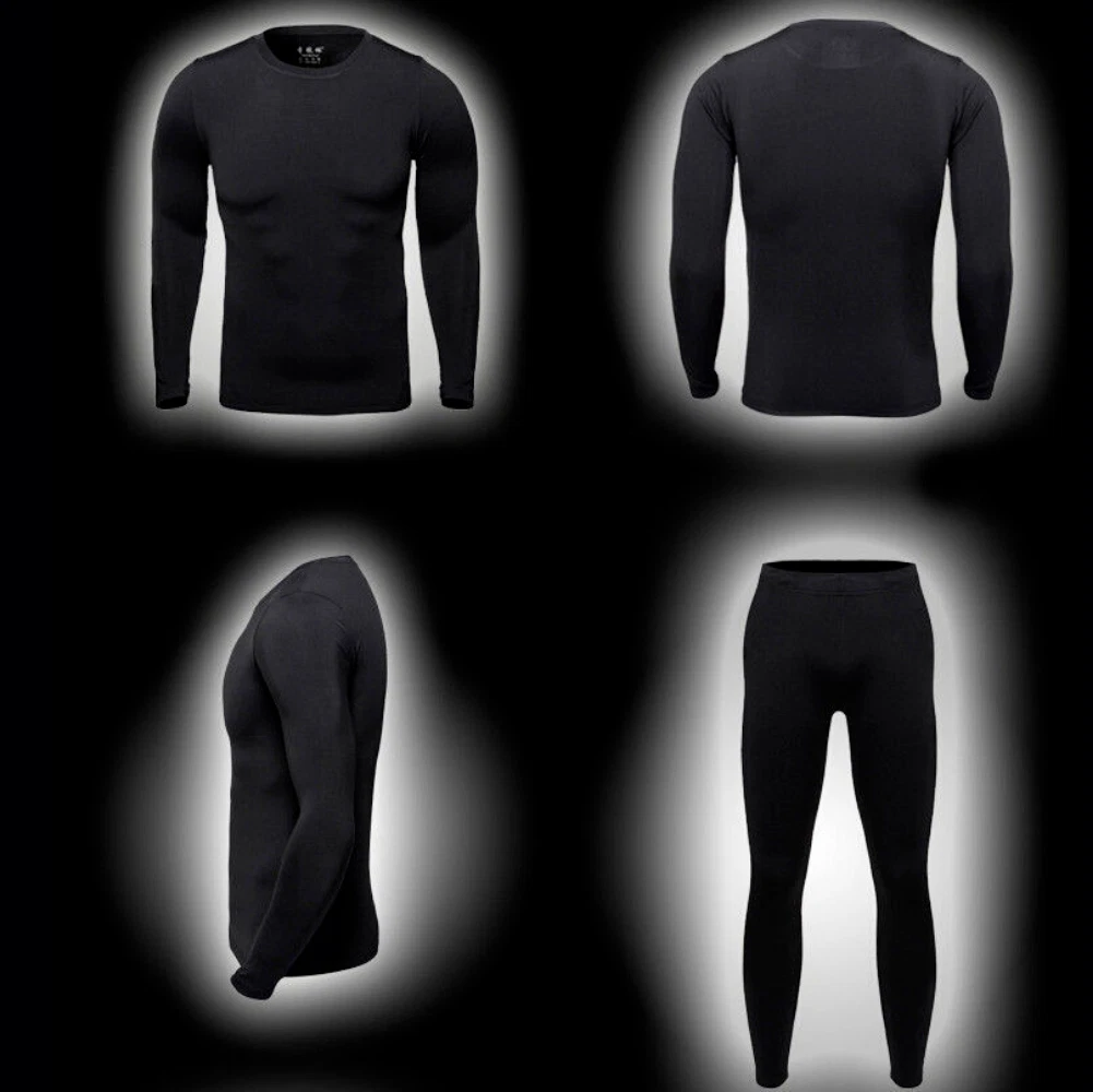 Winter Thermal Underwear Ski Base Layer Tight Long Johns Warm Top and Bottom Set