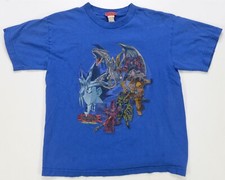 Rare Vintage YU-GI-OH King of Games T Shirt 90s 2000s Yugioh Anime Blue Youth L