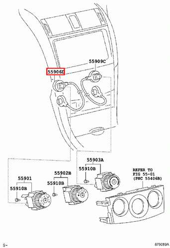 Genuine Corolla ZRE171 ZRE152 ZRE151 ZRE143 Dash Heater Direction Control Cable - Picture 12 of 20