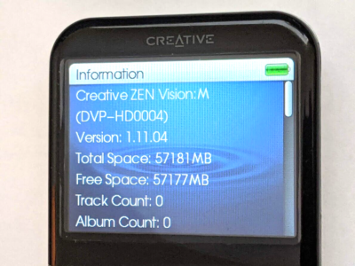 Creative ZEN Vision M 60GB Digital Media Player DVP-HD0004 | eBay