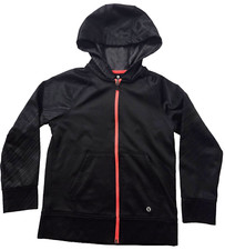Xersion Black Zip Up Hoodie w/Neon Accent  Front Pockets Boy Size M/8