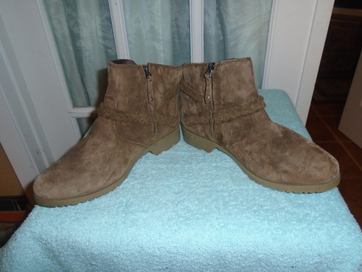 TEVA Womens Size M Brown Suede Zip Buckle Ankle Fashion Boots