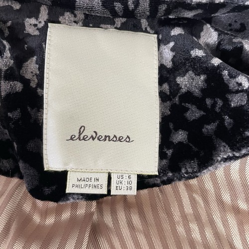 Elevenses Anthropologie Size 6 Blazer Jacket Lumi Leopard Print Velvet Lined - Picture 10 of 12