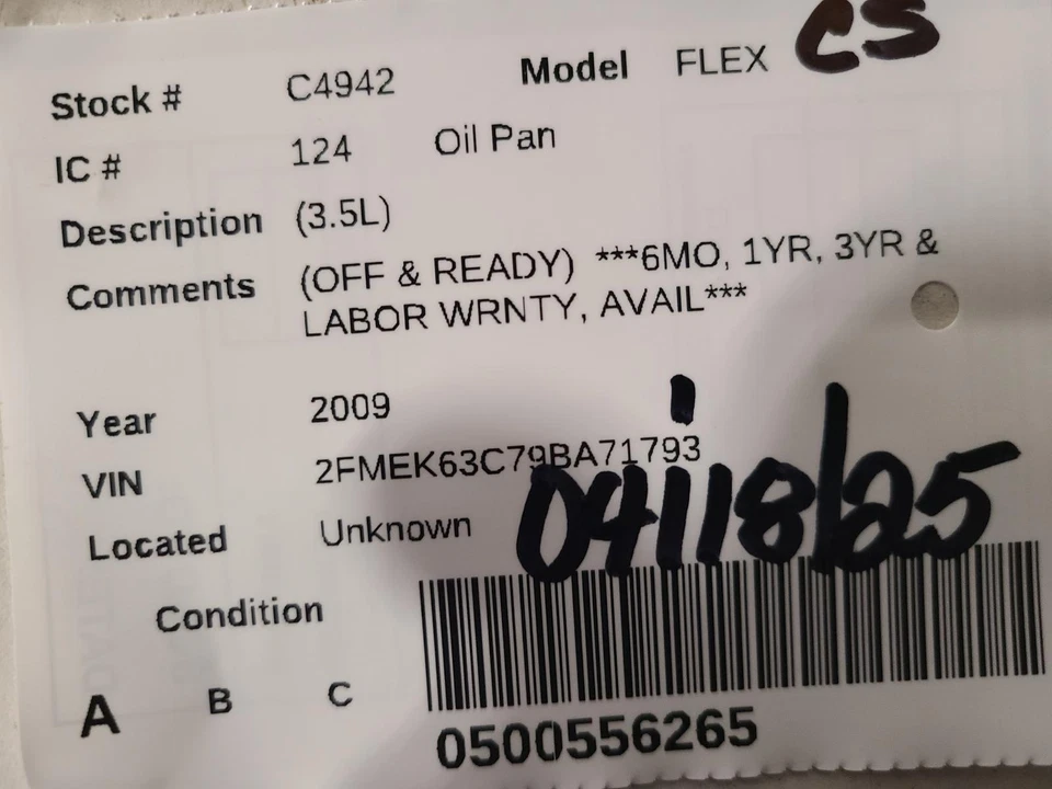 Used Engine Oil Pan fits: 2009 Ford Flex 3.5 Grade A - Изображение 3 из 4