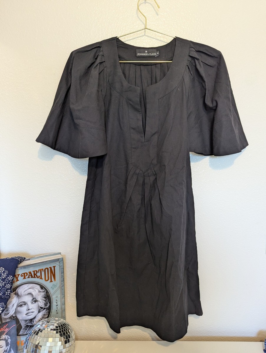 Pomander Place by Tuckernuck Black Finley Flutter Sleeve Dress sz XS NWT  Mini