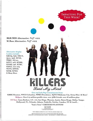 THE KILLERS & RELEINT K Rare DOUBLE SIDED PROMO TRADE AD Poster of 2007 CD MINT