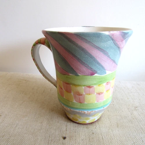 Vintage MacKenzie Childs Cayuga MUG 4.5" Ceramic Art/Boho