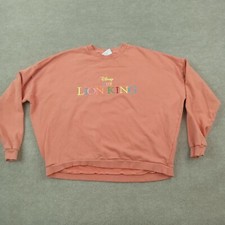 Disney The Lion King Sweatshirt Womens Medium Orange Crew Neck Oversized
