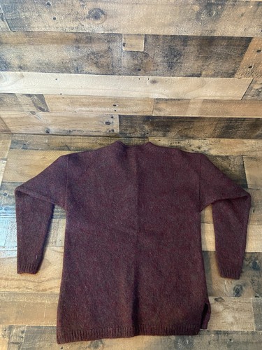 Vintage Woolrich V-Neck Pullover Wool Sweater Women's Burgundy Size L - Picture 3 of 3