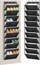 MISSLO 10 Tier over Door Shoe Storage Organiser Hanging Shoe Rack Clear Deep Poc