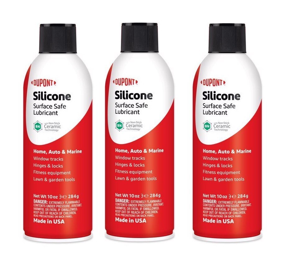3~Dupont Silicone Surface Safe Silicone Lubricant Home, Auto, & Marine Use  10 oz