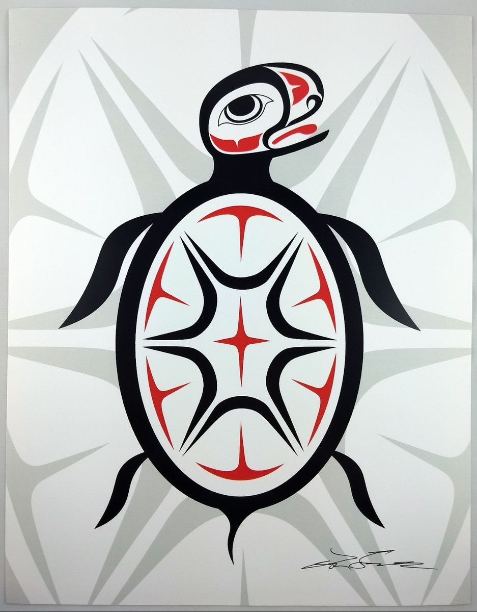 Sea Turtle Lon French Signed Print Haida Northwest Coast Native