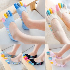Women No Show Invisible Boat Cotton Low Cut Five Finger Toe Socks Ankle Hosiery  