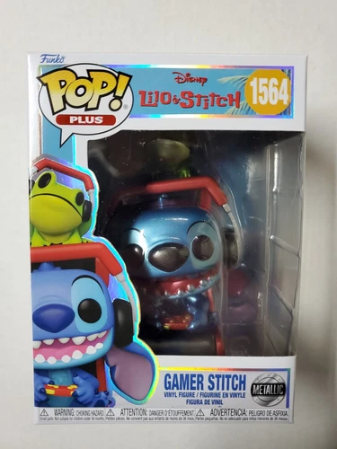 Funko Pop Plus Disney Lilo & Stitch #1564 Gamer Stitch Metallic  NEW IN STOCK