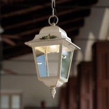 Outdoor Suspension Ivory Lantern Hand Decorated 1 Light FL-190