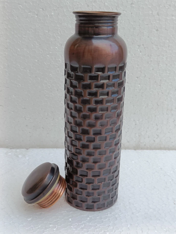 100% Pure Copper Water Bottle Handmade 32 Oz, Ayurvedic Health Benefit FAST SHIP - Image 4 of 4