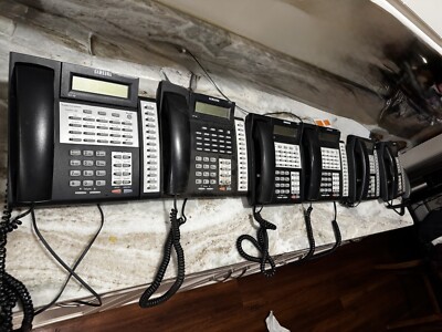 Lot of 7 Samsung iDCS 28D Phones (5 with Add-On Module), and 1 ITP-5121D Phone