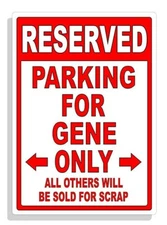Personalized Parking Sign Wall Decal Metal Sign No Parking Customized for GENE