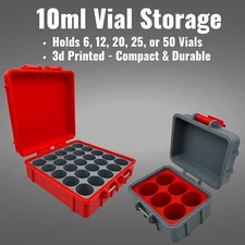 10ml Vial Storage Case – TRT & HRT Organizer | 6–50 Slot | Fits 55mm x 24mm