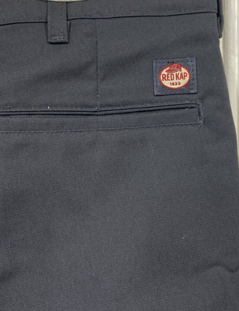 Men's Red Cap Gray Flat Front Work Pants Cotton/Poly Blend 36x32