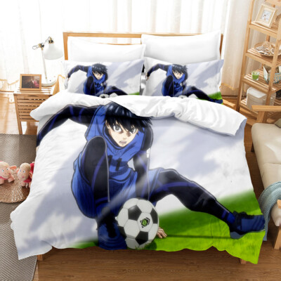 Anime Blue Lock Bettwäsche Set Kissenbezüge 80x80 Anpassbar Bettbezug 135x200