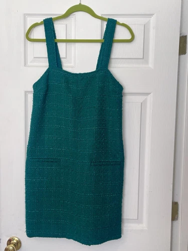 Abercrombie & Fitch Tweed Dress Woven Emerald Green Size S New With Tags