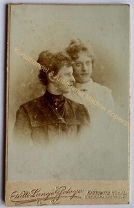 orig. CDV photo photography picture old fashion around 1890 Katowice Silesia women