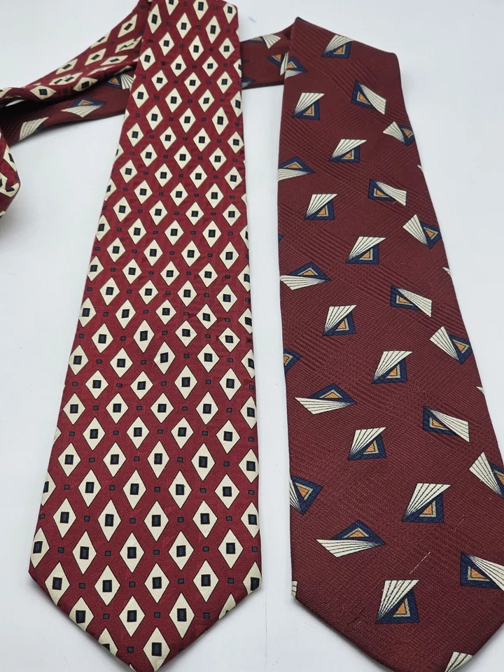 2 corbatas Kenneth Gordon New Orleans para hombre estampadas a mano 100 % seda nuevas con etiquetas EE. UU. Foto 2 de 4